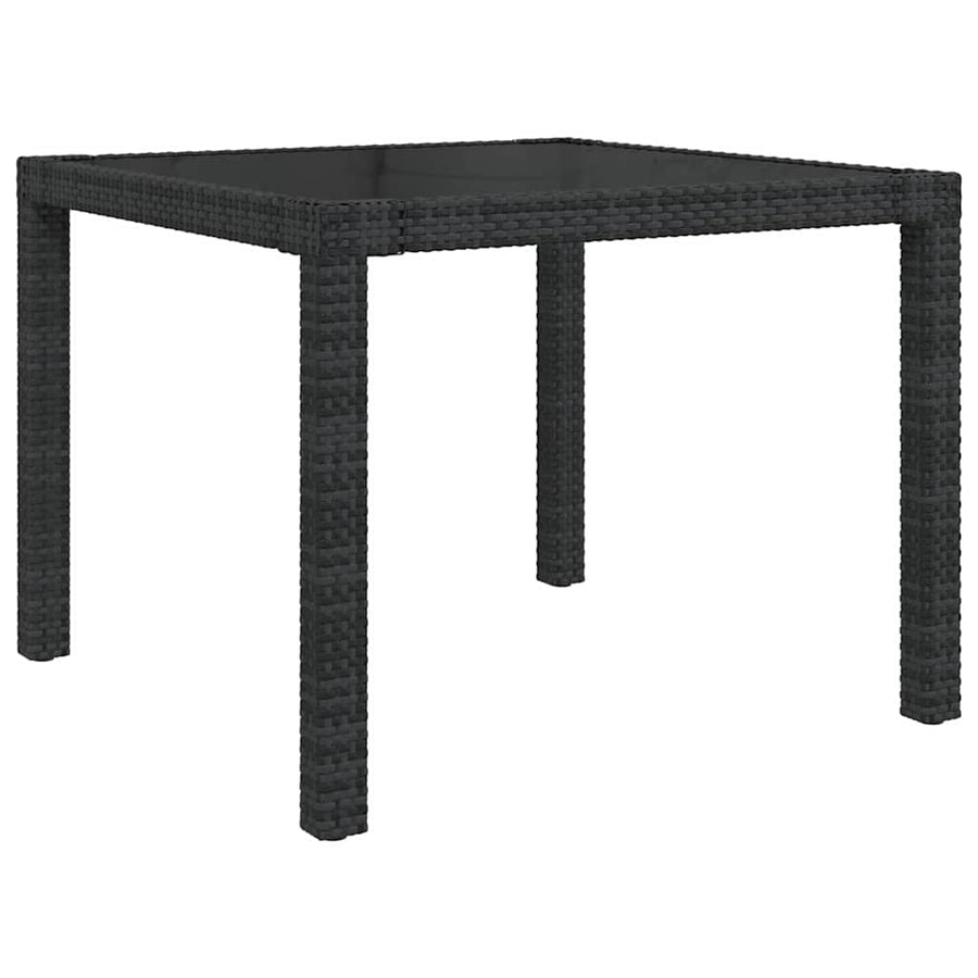 3 Piece Outdoor Dining Set with Cushions Poly Rattan Black