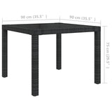 3 Piece Outdoor Dining Set with Cushions Poly Rattan Black - Extra Image