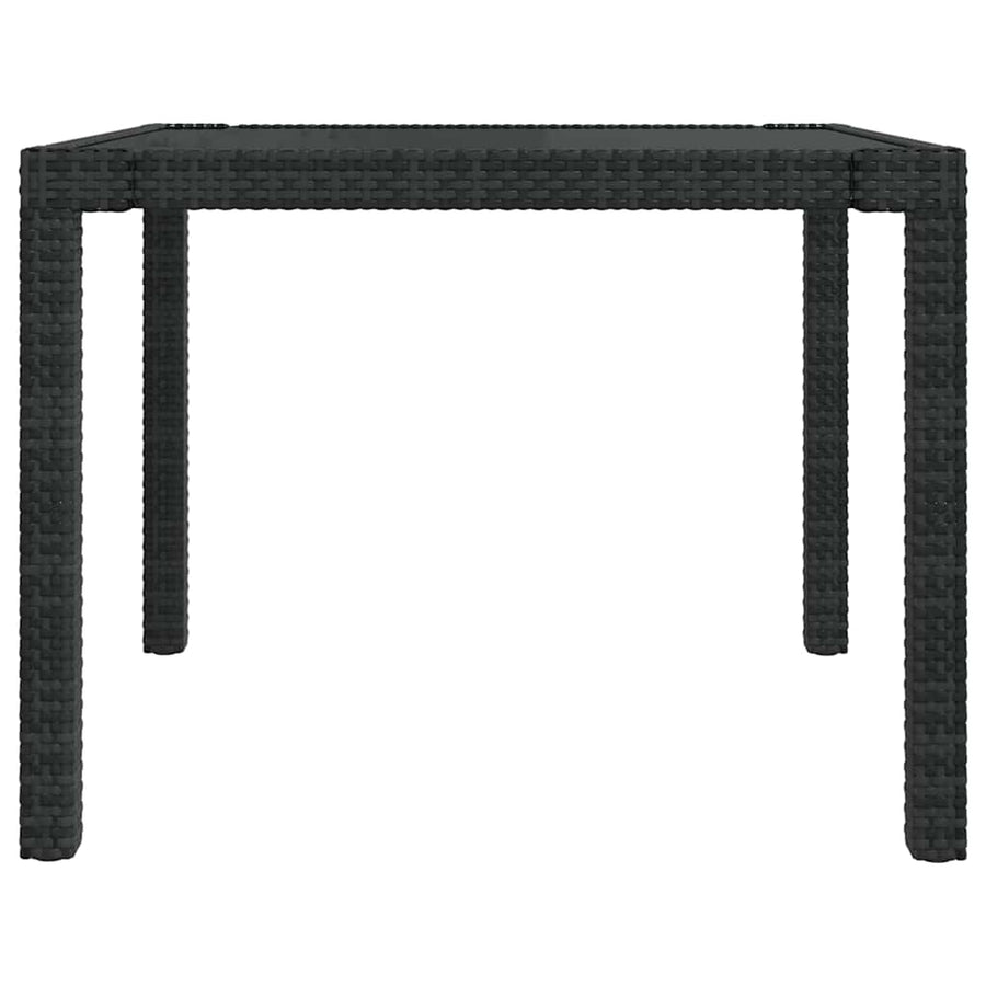 5 Piece Outdoor Dining Set with Cushions Poly Rattan Black