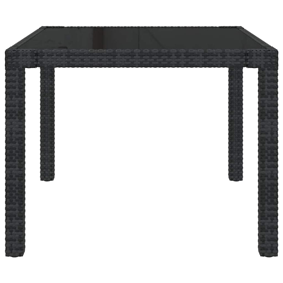 5 Piece Outdoor Dining Set with Cushions Poly Rattan Black