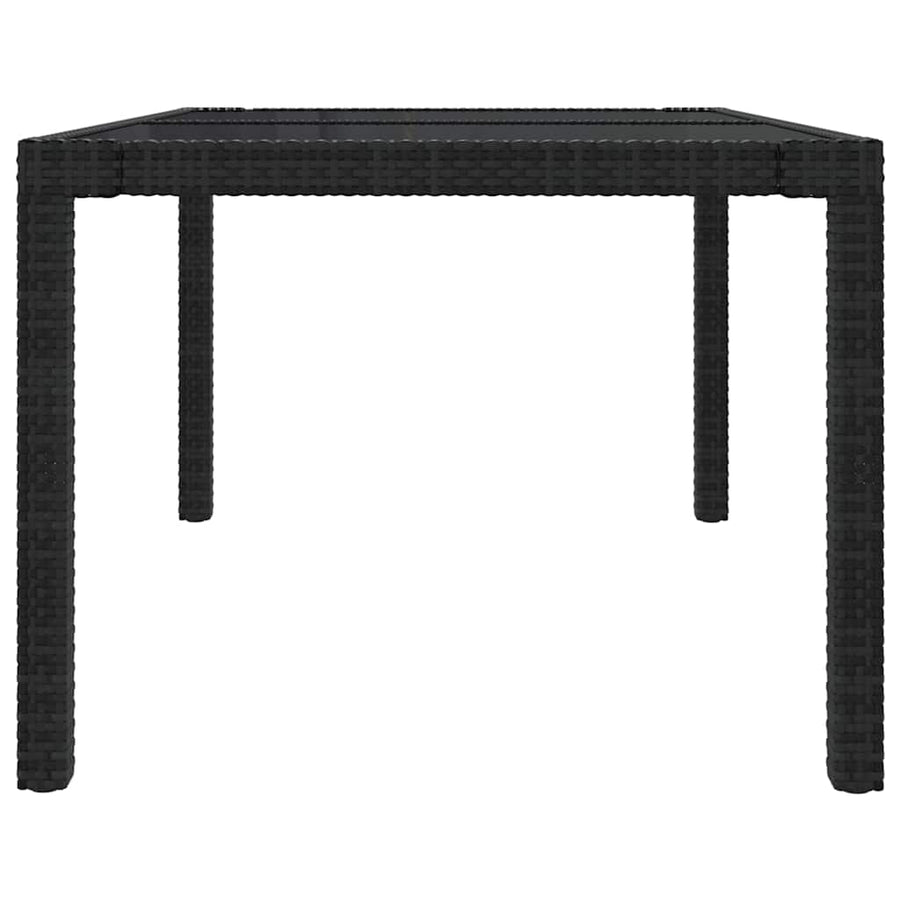 5 Piece Outdoor Dining Set with Cushions Poly Rattan Black