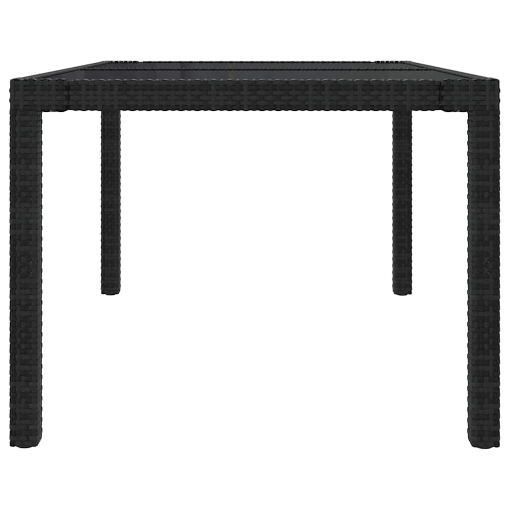 7 Piece Outdoor Dining Set with Cushions Poly Rattan Black