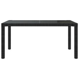 7 Piece Outdoor Dining Set with Cushions Poly Rattan Black