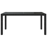 7 Piece Outdoor Dining Set with Cushions Poly Rattan Black - Extra Image