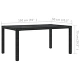 7 Piece Outdoor Dining Set with Cushions Poly Rattan Black