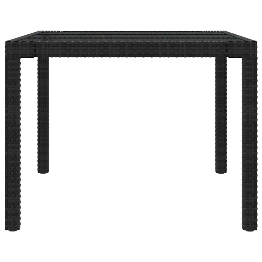 7 Piece Outdoor Dining Set with Cushions Poly Rattan Black