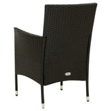9 Piece Outdoor Dining Set with Cushions Poly Rattan - Rear View