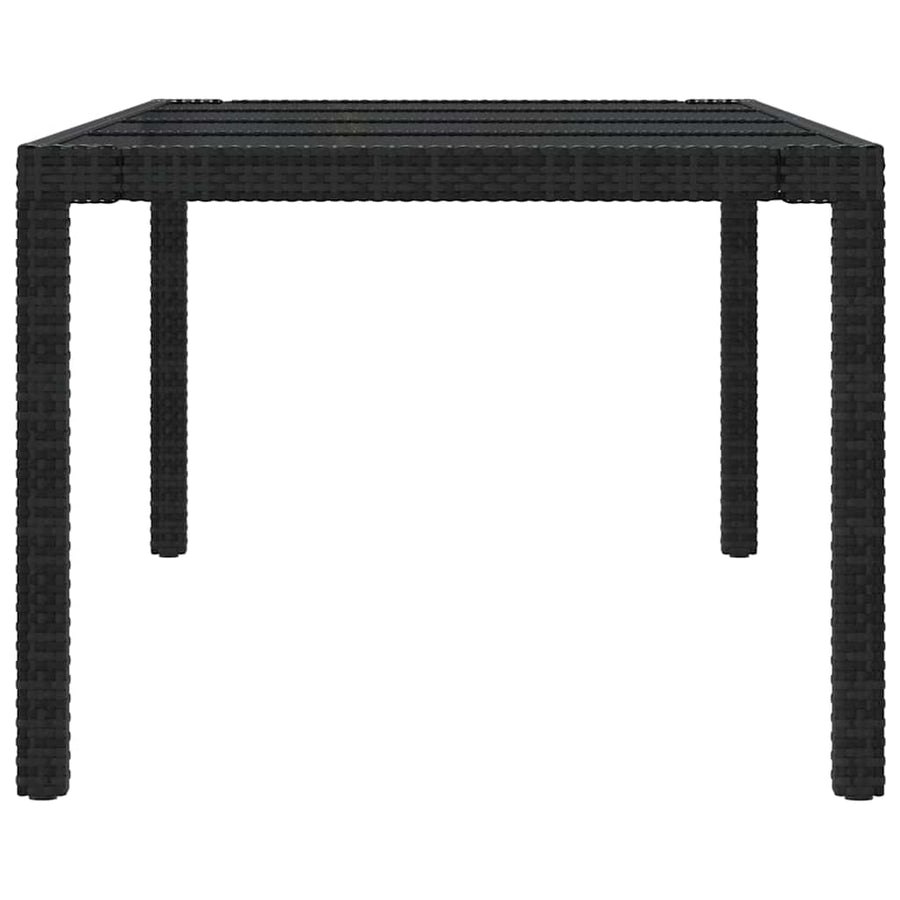 11 Piece Outdoor Dining Set with Cushions Poly Rattan Black