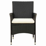 11 Piece Outdoor Dining Set with Cushions Poly Rattan Black - Top-Down View