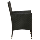 11 Piece Outdoor Dining Set with Cushions Poly Rattan Black - 45-Degree Angle