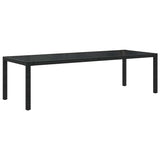 11 Piece Outdoor Dining Set with Cushions Poly Rattan Black - Low Angle