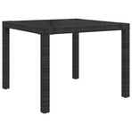 3 Piece Outdoor Dining Set with Cushions Poly Rattan Black