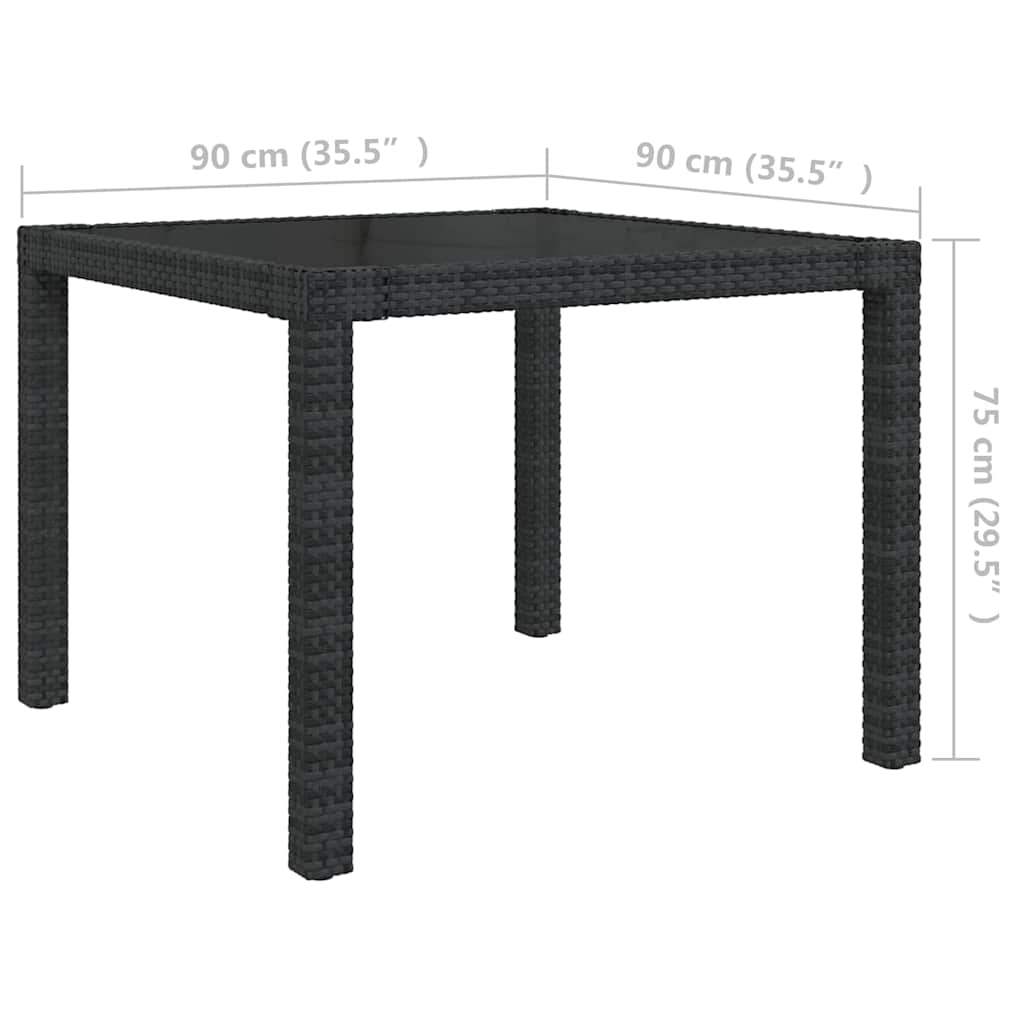 3 Piece Outdoor Dining Set with Cushions Poly Rattan Black