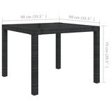 3 Piece Outdoor Dining Set with Cushions Poly Rattan Black