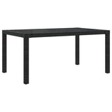 5 Piece Outdoor Dining Set with Cushions Poly Rattan Black - Low Angle