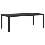 7 Piece Outdoor Dining Set with Cushions Poly Rattan Black - Low Angle