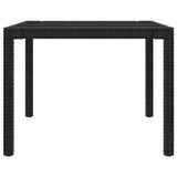 7 Piece Outdoor Dining Set with Cushions Poly Rattan Black