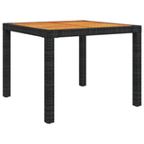 3 Piece Outdoor Dining Set with Cushions Poly Rattan Black - Low Angle