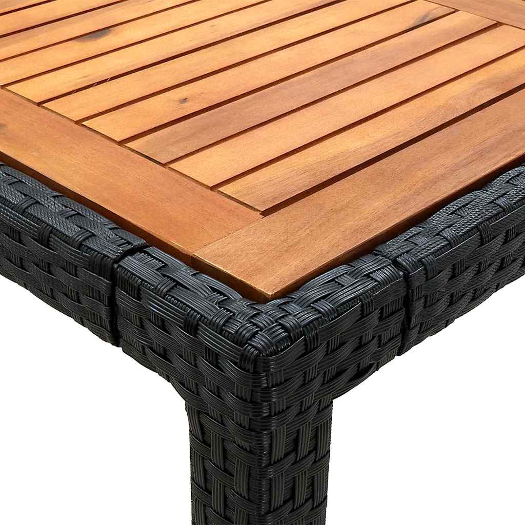 3 Piece Outdoor Dining Set with Cushions Poly Rattan Black