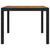 7 Piece Outdoor Dining Set with Cushions Poly Rattan Black