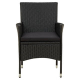 11 Piece Outdoor Dining Set with Cushions Poly Rattan Black - Top-Down View