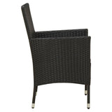 11 Piece Outdoor Dining Set with Cushions Poly Rattan Black - 45-Degree Angle