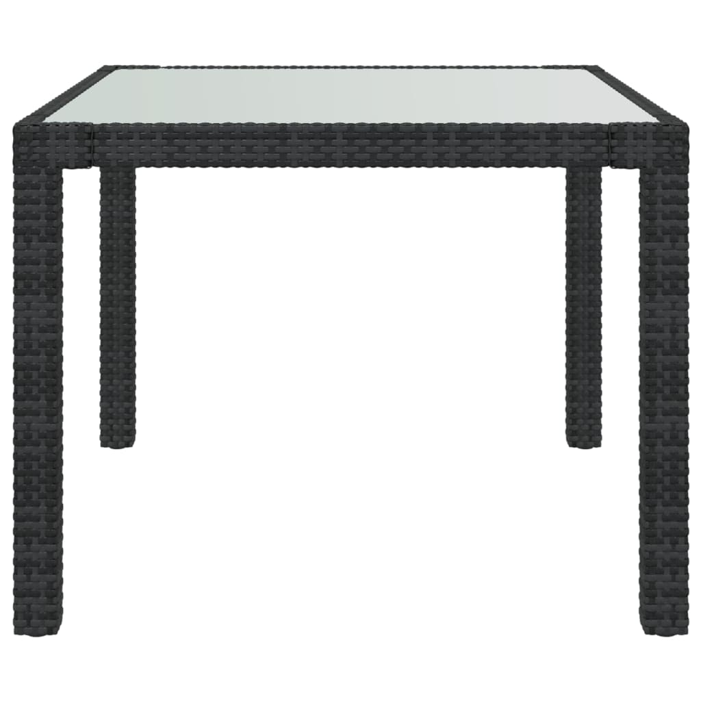 3 Piece Outdoor Dining Set with Cushions Poly Rattan Black