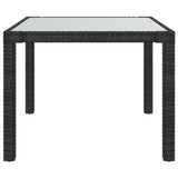 3 Piece Outdoor Dining Set with Cushions Poly Rattan Black