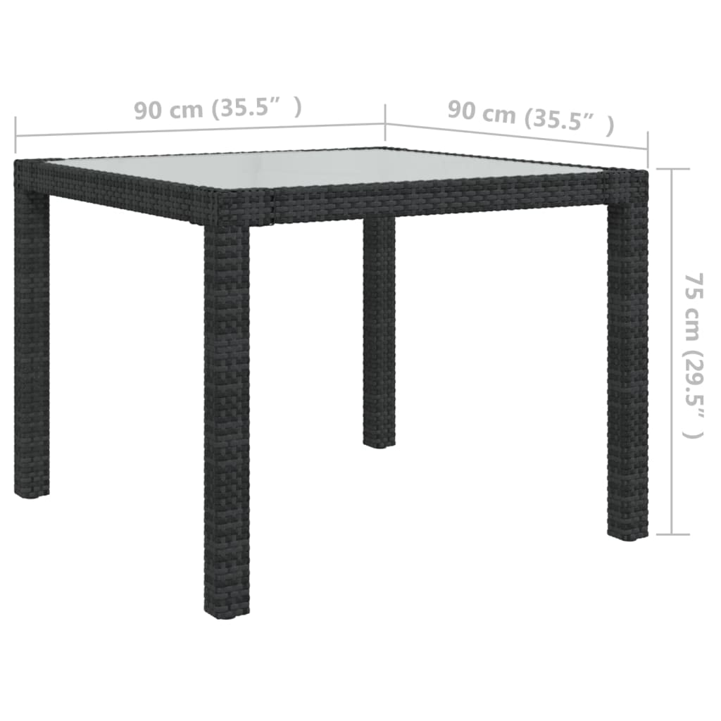 3 Piece Outdoor Dining Set with Cushions Poly Rattan Black