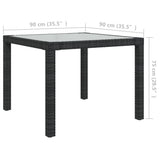3 Piece Outdoor Dining Set with Cushions Poly Rattan Black - Extra Image