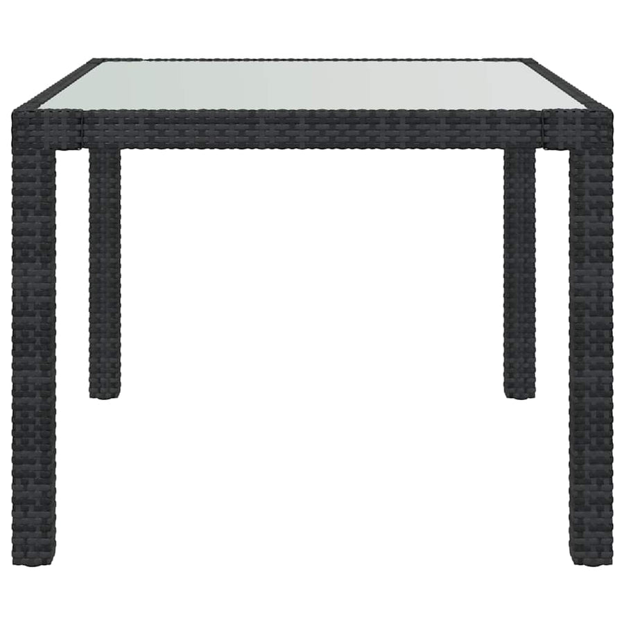 5 Piece Outdoor Dining Set with Cushions Poly Rattan Black