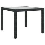 5 Piece Outdoor Dining Set with Cushions Poly Rattan Black