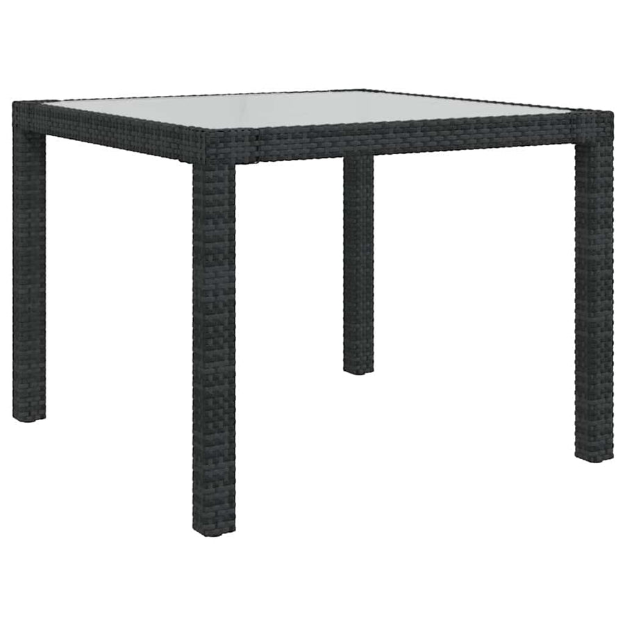 5 Piece Outdoor Dining Set with Cushions Poly Rattan Black