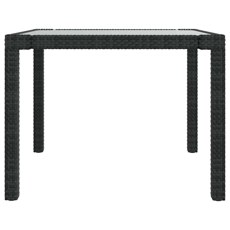 5 Piece Outdoor Dining Set with Cushions Poly Rattan Black