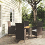 5 Piece Outdoor Dining Set with Cushions Poly Rattan Black