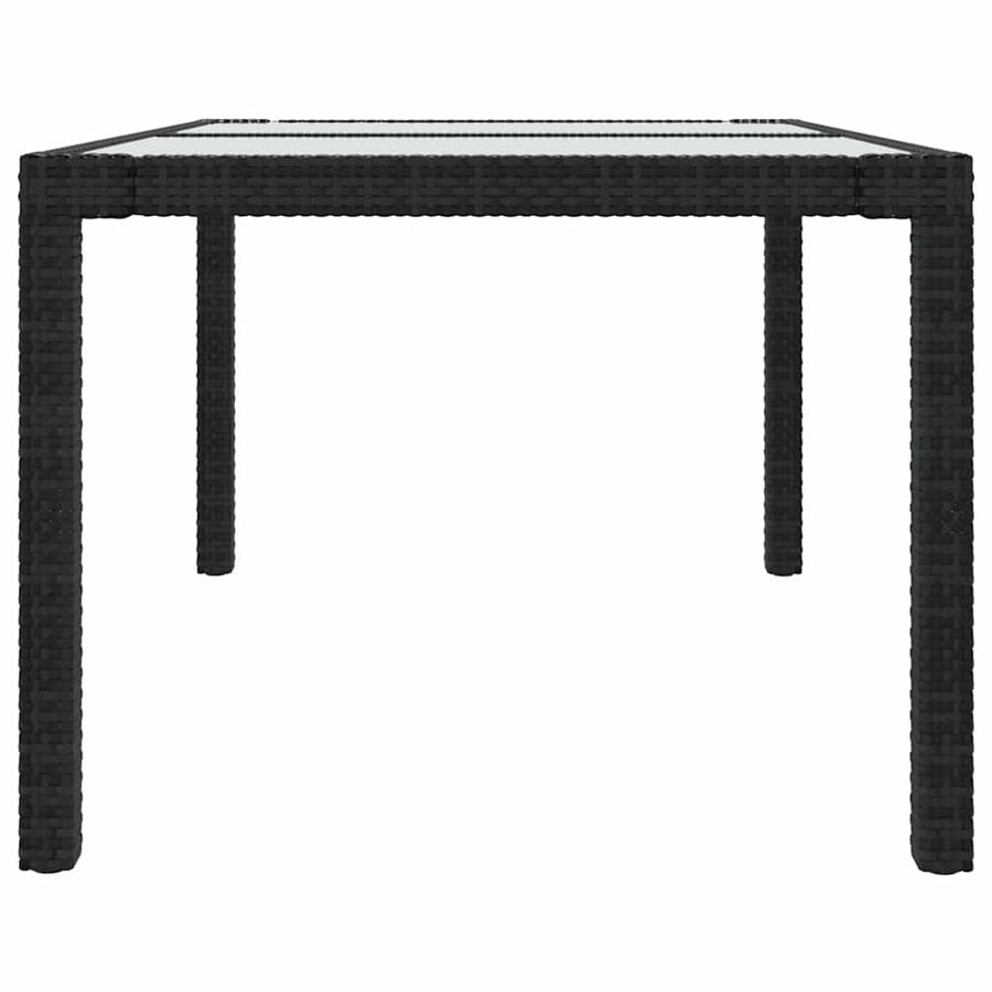 7 Piece Outdoor Dining Set with Cushions Poly Rattan Black