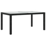 7 Piece Outdoor Dining Set with Cushions Poly Rattan Black