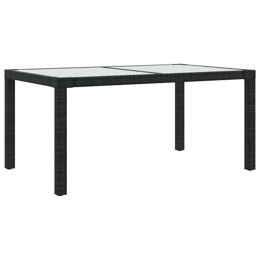 7 Piece Outdoor Dining Set with Cushions Poly Rattan Black