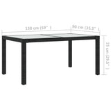 7 Piece Outdoor Dining Set with Cushions Poly Rattan Black - Extra Image