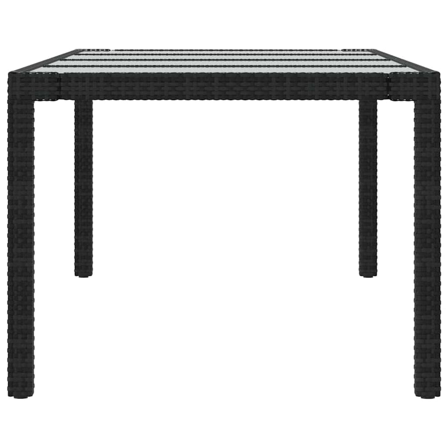 9 Piece Outdoor Dining Set with Cushions Poly Rattan Black