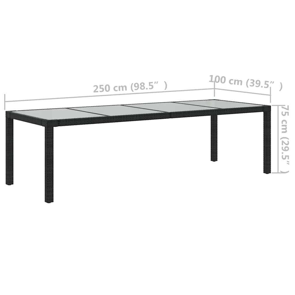 11 Piece Outdoor Dining Set with Cushions Poly Rattan Black