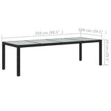 11 Piece Outdoor Dining Set with Cushions Poly Rattan Black