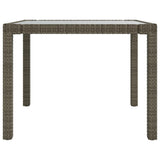 3 Piece Outdoor Dining Set with Cushions Poly Rattan Grey