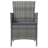 3 Piece Outdoor Dining Set with Cushions Poly Rattan Grey - Top-Down View