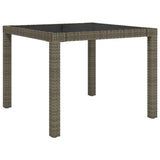 3 Piece Outdoor Dining Set with Cushions Poly Rattan Grey - Low Angle