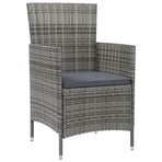 5 Piece Outdoor Dining Set with Cushions Poly Rattan Grey