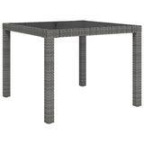 5 Piece Outdoor Dining Set with Cushions Poly Rattan Grey - Top-Down View