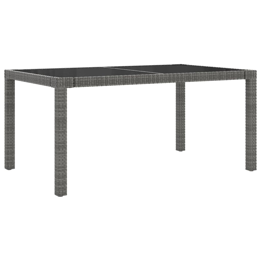 7 Piece Outdoor Dining Set with Cushions Poly Rattan Grey
