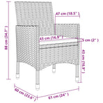 7 Piece Outdoor Dining Set with Cushions Poly Rattan Grey