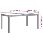7 Piece Outdoor Dining Set with Cushions Poly Rattan Grey